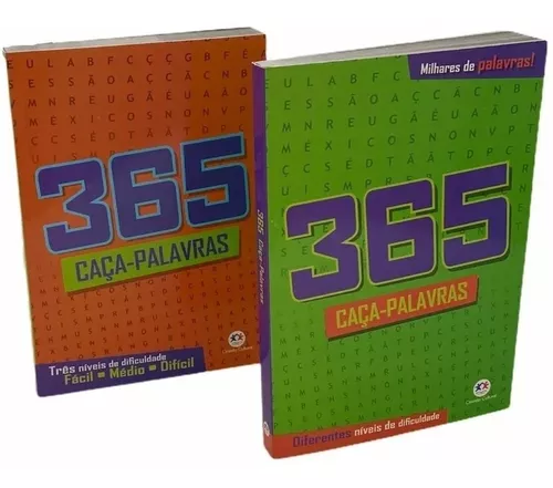 Kit 2 Livros Caça-Palavras Ed.1: Nível Difícil