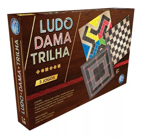 Jogos Ludo Dama e Trilha Pais e Filhos