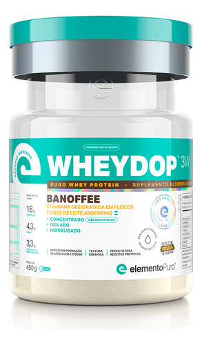 Whey Protein Conc/iso/hidro Wheydop 3w Todos Os Sabores 450g