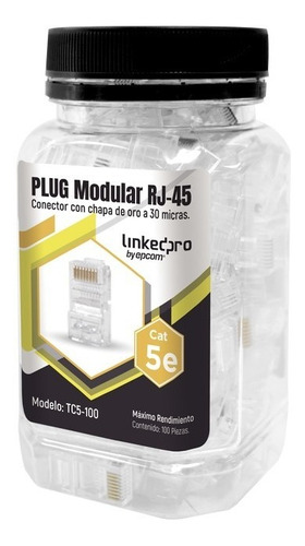 Linkedpro Tc5-100 Bote 100 Piezas Plug Rj45 Cat5e Sin Blinda