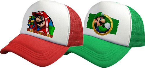 Pack Gorro Jockey Mario Bros Y Luigi Bros