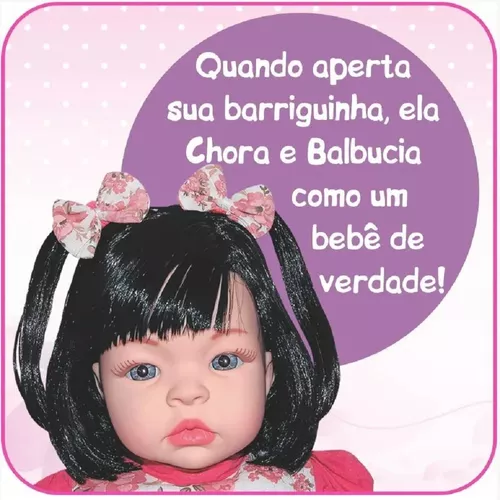 Boneca Reborn Baby Kiss Estilo Bebê Reborn Realista SID-NYL