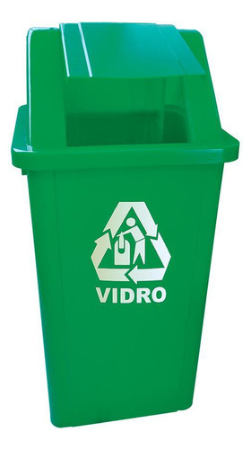 Cesto Coletor De Lixo 60l Com Tam - Bralimpia (vermelho) Cor Verde