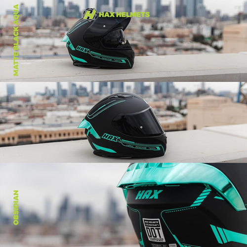 Casco Integral Hax Obsidian Doble Visera Negro Mate Xl