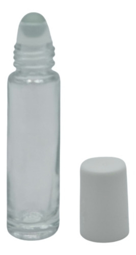 Envase Vidrio Transp 10ml Esfera Plástica Tapa Blanca (10pz)