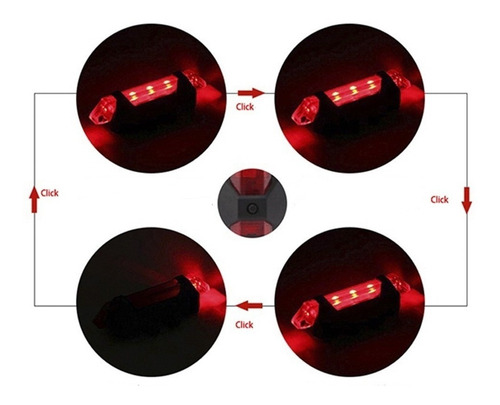 Imagen 2 de 8 de Luz Linterna Led Recargable Bicicleta Usb Delantera Trasera