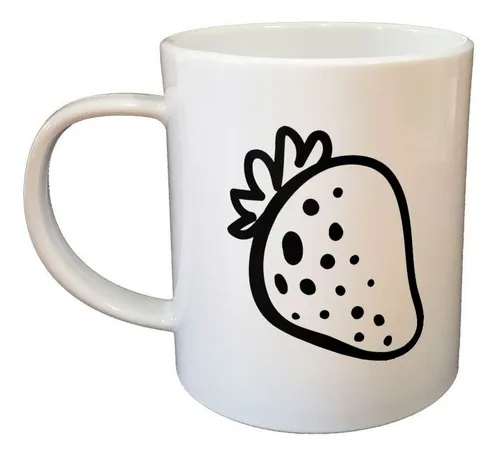 Taza De Plastico Frutilla Comida Vegetal Vector