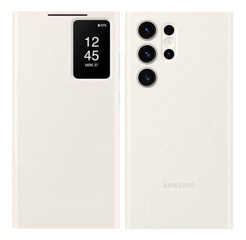 Samsung Case S-view Flip Cover Para Galaxy S23 Ultra Crema