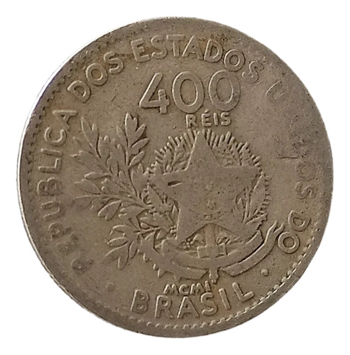 400 Reales Brasil 1901 Moneda Antigua Colección 