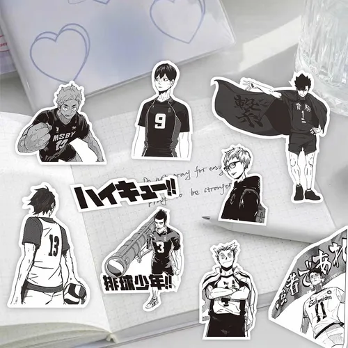 2025 Haikyuu-10/30/68 Piezas Negro Y Blanco Pegatinas De
