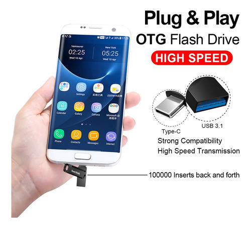 Pendrive Sandisk Dual Drive Go Usb Tipo A Y C 256gb Usb 3.2