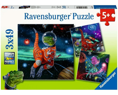 5127 Dinosaurios Espacio Rompecabezas Ravensburger 3x49 Pza