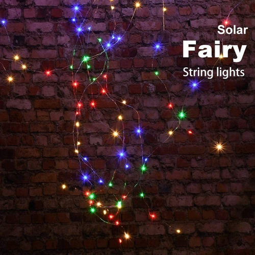 A Flashing Navidad Solar 300 Leds 30m 8 Modos De Luz