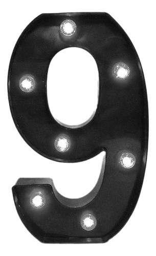 Letrero Con Número De Luz Led, 9 Luces Led, Luz Cálida,