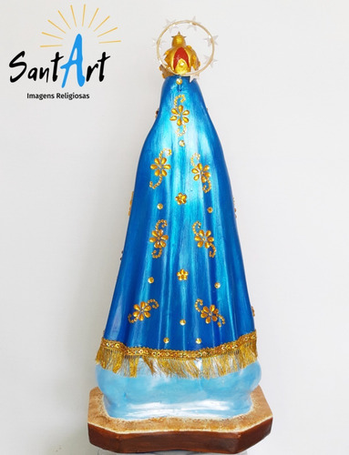 Imagem De Nossa Senhora Aparecida Decorada 45 Cm.