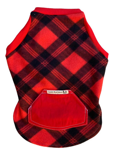 Roupa Cães Lolô  Macho  Xadrez Vermelho