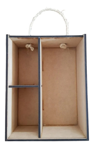 Caja Souvenir Regalo Mdf Con Mecate Y Viruta 30x15x15cm