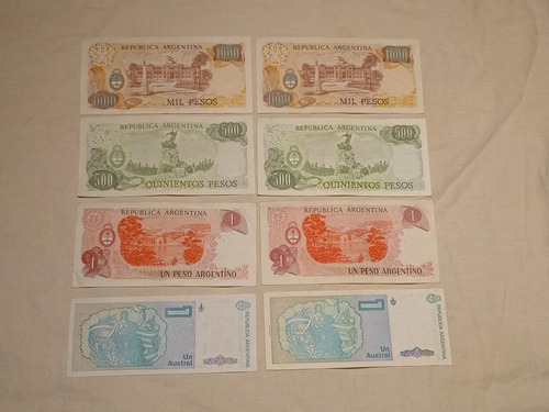 Billetes Antiguos Vintage De Argentina Peso Austral Son 8
