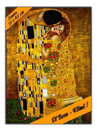 El Beso - Klimt!  Lámina Decoupage Autoadhesiva 30 X 42 Cm