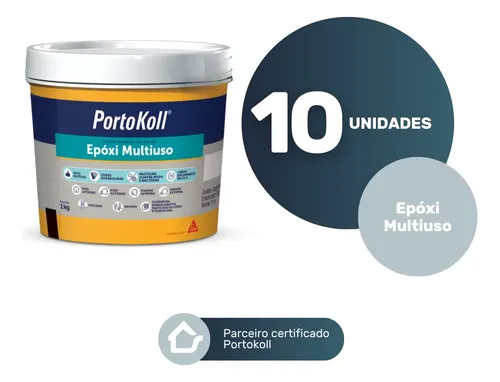 Foto real de Rejunte Epoxi Piscinas Portokoll Azul Celeste Kit 10un