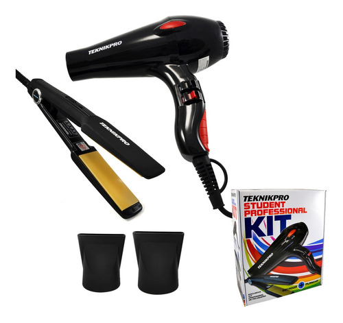 Kit Student Professional Secador Plancha De Pelo Teknikpro