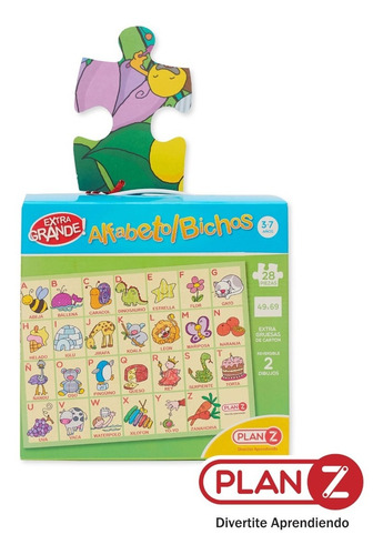 Imagen 1 de 10 de Rompecabezas De Piso Bichos Abc. Puzzle 28 Piezas
