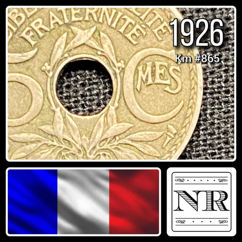Francia - 5 Centimes - Año 1926 - Km #865 - Forma Anular