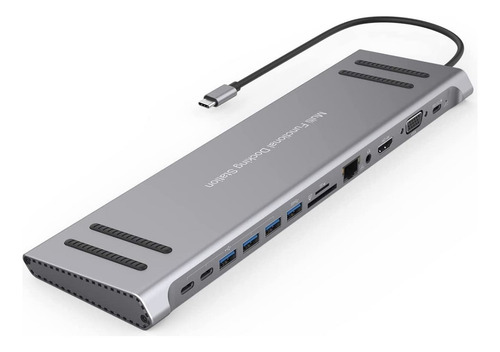 Hub Usb-c 14 En 1 Con Hdmi, Displayport Y Ethernet