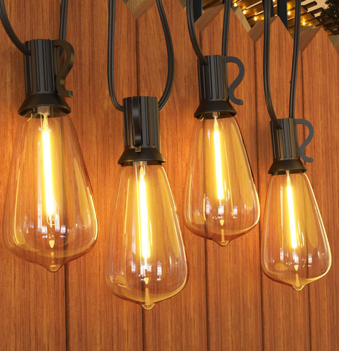 Laspang ST38 Bulbs Guirnalda De Luces LED Exterior, 10m 10+1 Focos Vintage St-38 LED Serie De Luz Impermeables, Luces Decorativas Para Iluminación De Jardin Patio Boda Hogar
