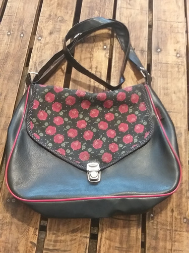 Cartera Bandolera Morral Bravucona Pu Rosas Pin Up Vegano