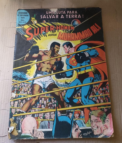 Super-homem Versus Muhammad Ali - Com Dano - Em Português - Editora Ebal - Formato 27 X 35 - Capa Mole - 1979 Bonellihq Cx379 Nov23