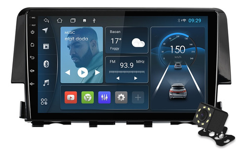 Estéreo Android Para Honda Civic 2016-2021 Cámara Gps Fm Bt