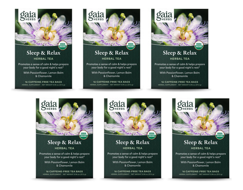 Gaia Herbs Bolsas De Té De Hierbas Sleep And Relax, 16 Uni.