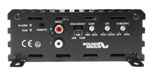 Imagen 4 de 4 de Amplificador para autos, pickups & suv Sound Magus DK-1200 clase D con 1 canal y 1200W negro