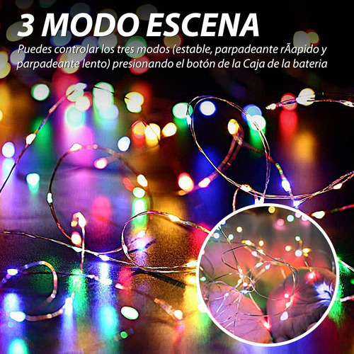 20pcs Luces Led Cadena 3m 30 Led A Pilas Decoración Hogar Rgb