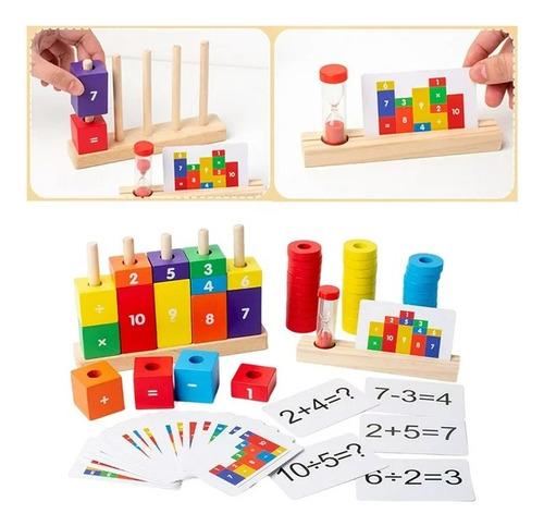 Juego Aprendizaje Bloques De Numeros Matematicos Montessori 