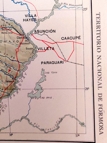 Mapa 1953 Formosa Limita Con Provincia Presidente Peron