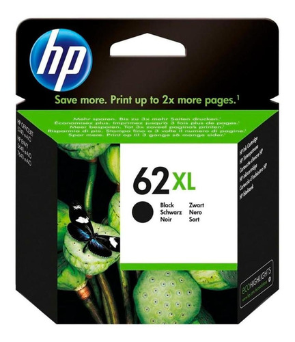 Imagen 2 de 6 de Cartucho De Tinta Hp 62xl Negro