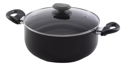 Cacerola Olla 26 Cm Roswell Teflon Antiadherente Tapa Vidrio