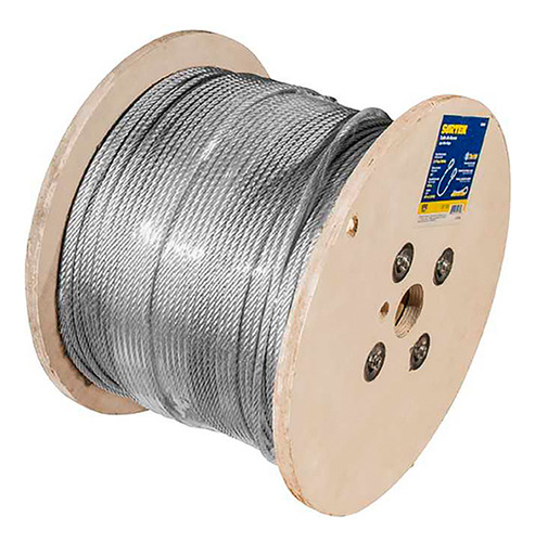 Cable De Acero Con Guardacabo Recubrimiento Pvc 1/4  X 76 M 