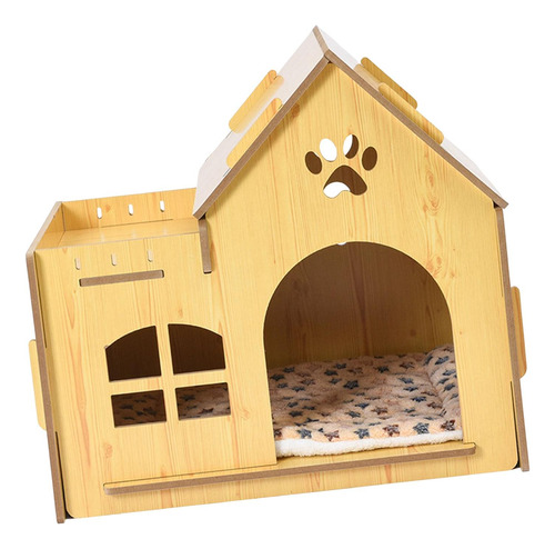 Casa De Madera Para Gatos, Tienda Para Gatos, Sin Puerta