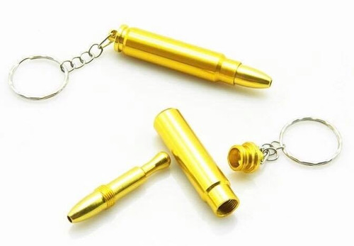 Dosador Bullet Snuff De Alumínio Para Rapé Chaveiro - 6 Unid