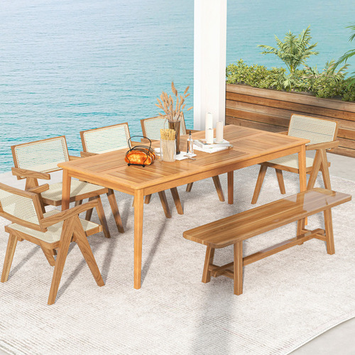Mesa De Comedor Rectangular Tipo Bistró De Madera Gpl