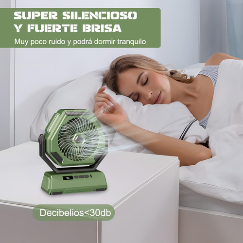 Ventilador Portátil Recargable 6000mah 3 Velocidades Luz Usb