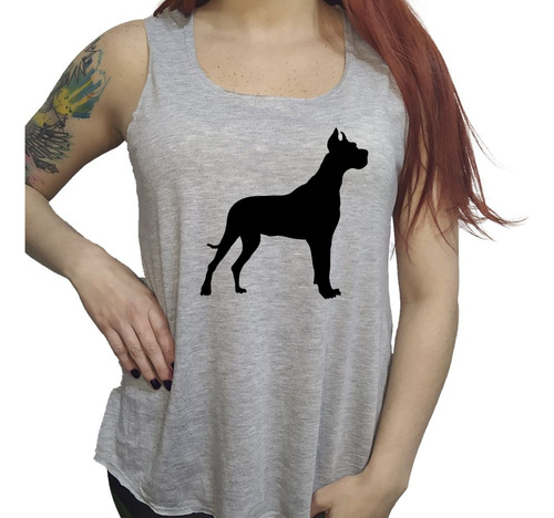 Musculosa Acampanada Gran Danes Silueta Vector Dog