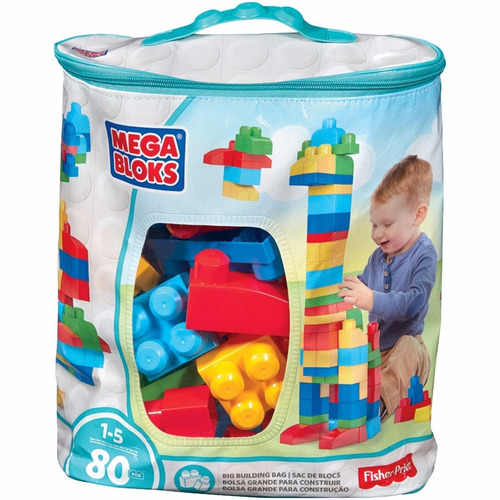 Mega Block Gran Bolsa Para Construir 80 Pcs / Niño - Niña