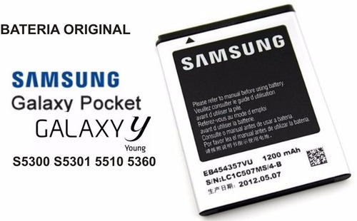Bateria Samsung Galaxy Young S5360 Pocket S5300 B5330 1200mh