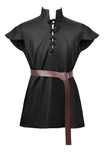Chaleco Y Túnica Medieval Para Hombre – Camisa Con Cordones, Cosplay, Blusa, Top, Adecuado Para Todas Las Estaciones