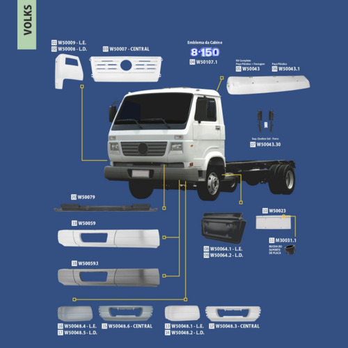 Visera De Techo P/camión Volkswagen C/soportes Laterales Imp