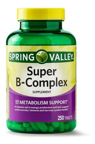 Super B-complex, Spring Valley, Suplemento Con 250 Tabletas Sabor Sin ...